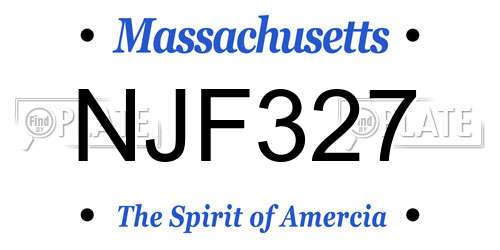 NJF327 Massachusetts License Plate