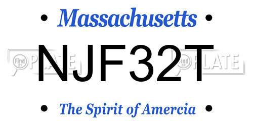 NJF32T Massachusetts License Plate
