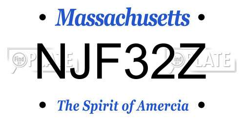 NJF32Z Massachusetts License Plate