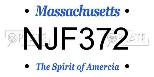NJF372 Massachusetts License Plate