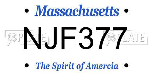 NJF377 Massachusetts License Plate