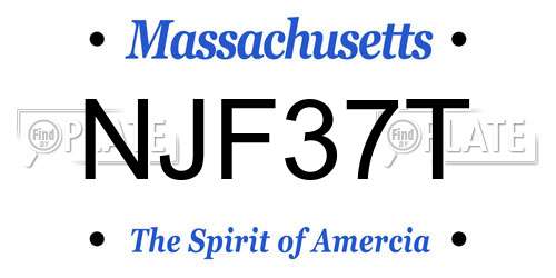 NJF37T Massachusetts License Plate