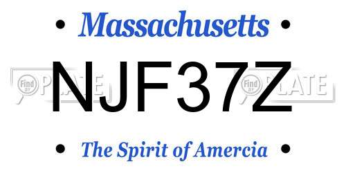 NJF37Z Massachusetts License Plate