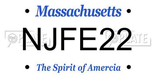 NJFE22 Massachusetts License Plate