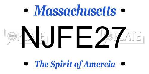NJFE27 Massachusetts License Plate