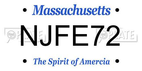 NJFE72 Massachusetts License Plate