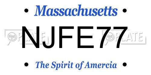 NJFE77 Massachusetts License Plate