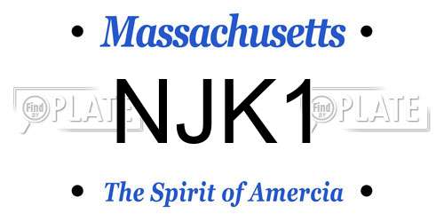 NJK1 Massachusetts License Plate