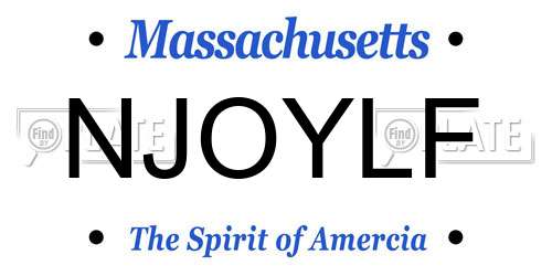 NJOYLF Massachusetts License Plate
