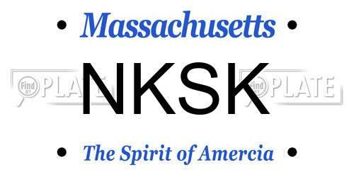 NKSK Massachusetts License Plate