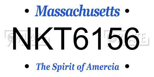 NKT6156 Massachusetts License Plate