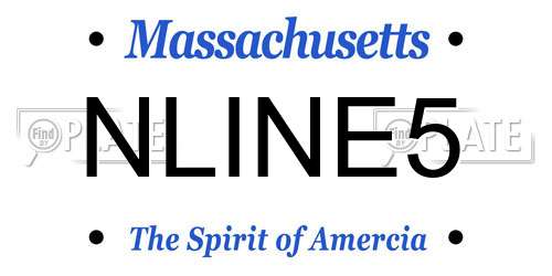 NLINE5 Massachusetts License Plate