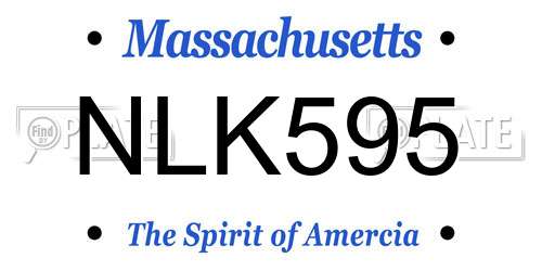 NLK595 Massachusetts License Plate