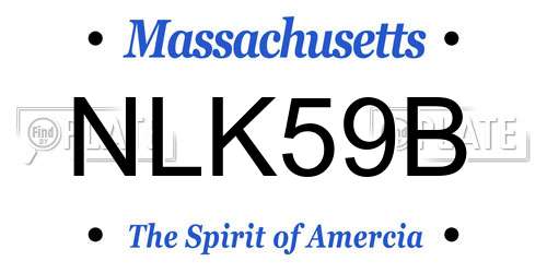 NLK59B Massachusetts License Plate