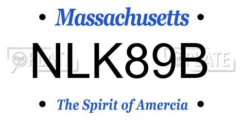 NLK89B Massachusetts License Plate