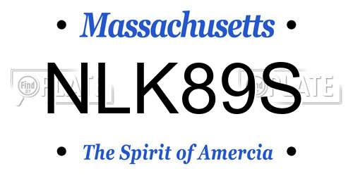 NLK89S Massachusetts License Plate