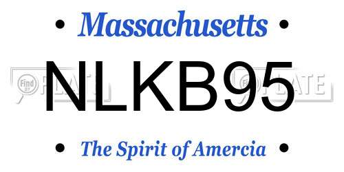 NLKB95 Massachusetts License Plate