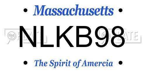 NLKB98 Massachusetts License Plate