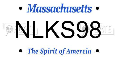 NLKS98 Massachusetts License Plate