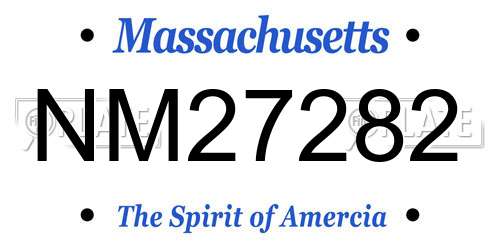 NM27282 Massachusetts License Plate