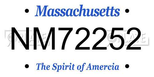 NM72252 Massachusetts License Plate