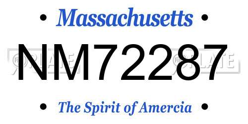 NM72287 Massachusetts License Plate