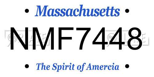 NMF7448 Massachusetts License Plate