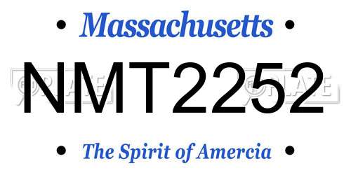 NMT2252 Massachusetts License Plate
