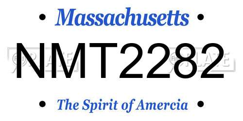 NMT2282 Massachusetts License Plate