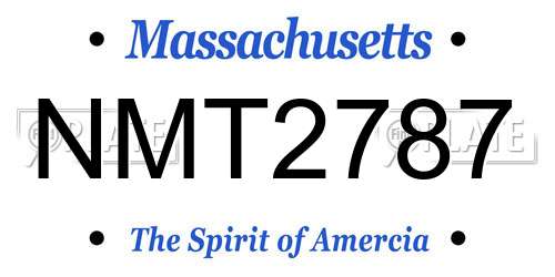 NMT2787 Massachusetts License Plate