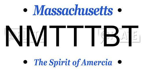 NMTTTBT Massachusetts License Plate