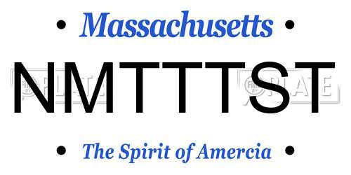 NMTTTST Massachusetts License Plate