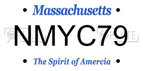 NMYC79 Massachusetts License Plate