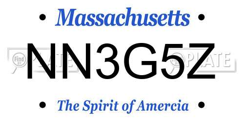 NN3G5Z Massachusetts License Plate