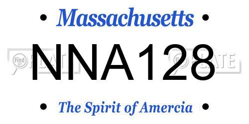 NNA128 Massachusetts License Plate