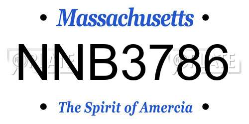 NNB3786 Massachusetts License Plate