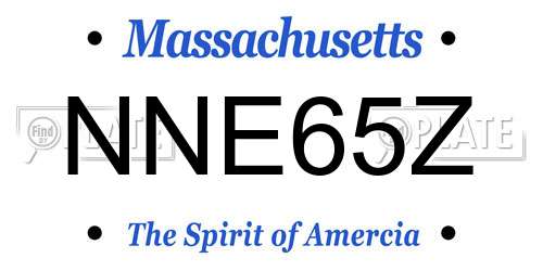 NNE65Z Massachusetts License Plate