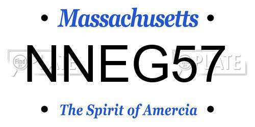 NNEG57 Massachusetts License Plate