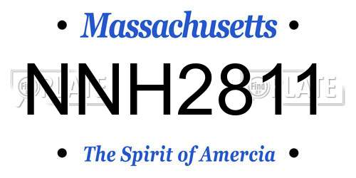 NNH2811 Massachusetts License Plate