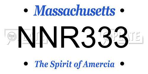 NNR333 Massachusetts License Plate