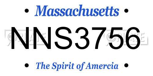 NNS3756 Massachusetts License Plate
