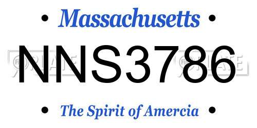 NNS3786 Massachusetts License Plate