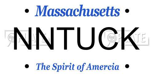 NNTUCK Massachusetts License Plate
