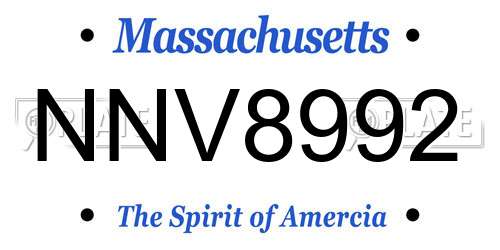 NNV8992 Massachusetts License Plate