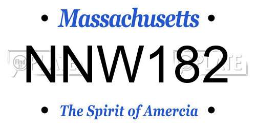 NNW182 Massachusetts License Plate