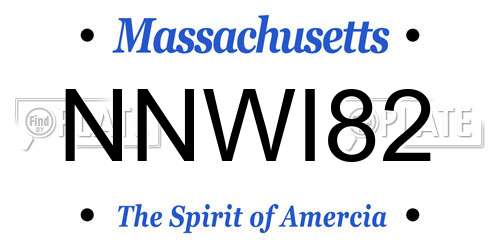 NNWI82 Massachusetts License Plate