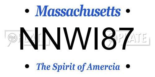 NNWI87 Massachusetts License Plate