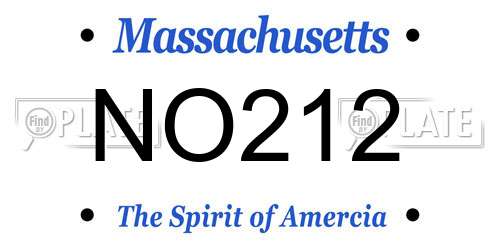 NO212 Massachusetts License Plate