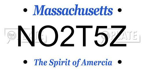 NO2T5Z Massachusetts License Plate
