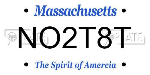 NO2T8T Massachusetts License Plate